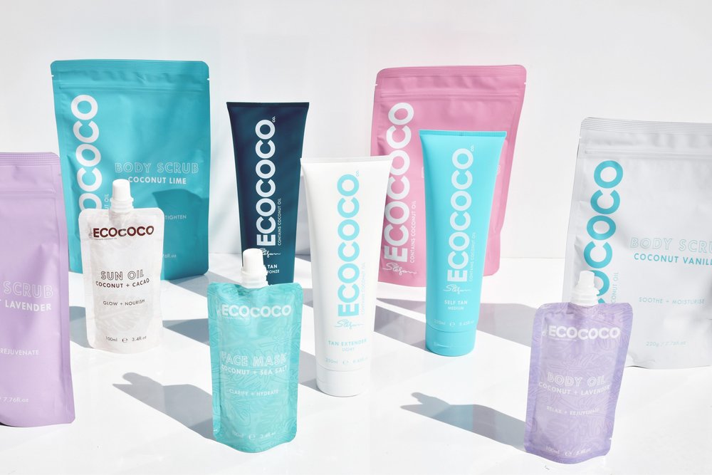selection of different ecococo brand products
