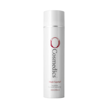 O Cosmedics medi-soothe in white container in front of white background