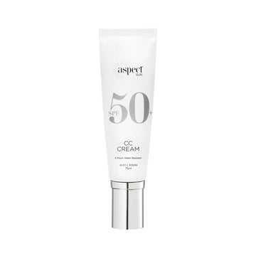 Aspect Skincare CC Cream SPF 50+ in white container in front of white background