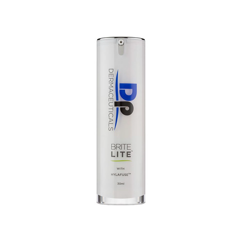DP Dermaceuticals Brite Lite with Hylafuse in white container in front of white background