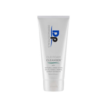 DP Dermaceuticals CLR Foam Cleanser in white container in front of white background